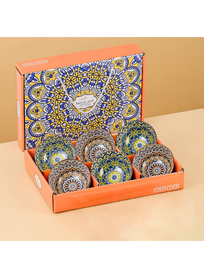 مجموعة أواني مائدة بوهيمية ملونة تحت التزجيج  مجموعة أوعية خزفية وعاء علبة هدايا أواني مائدة مناسبات تذكارات